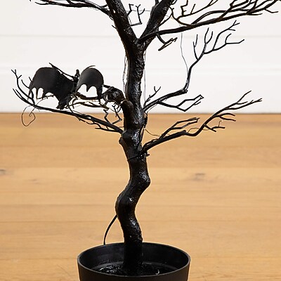 Nearly Natural Pre-Lit Artificial Halloween Black Spooky Twig Tree - Thumbnail 3