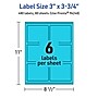 Avery Printable Rectangle Multipurpose Labels, 3" x 3.75", Bright Blue, 480/Box (94248)~#|#~61A69781-2DC5-49BD-AC410372642B1868_sc7