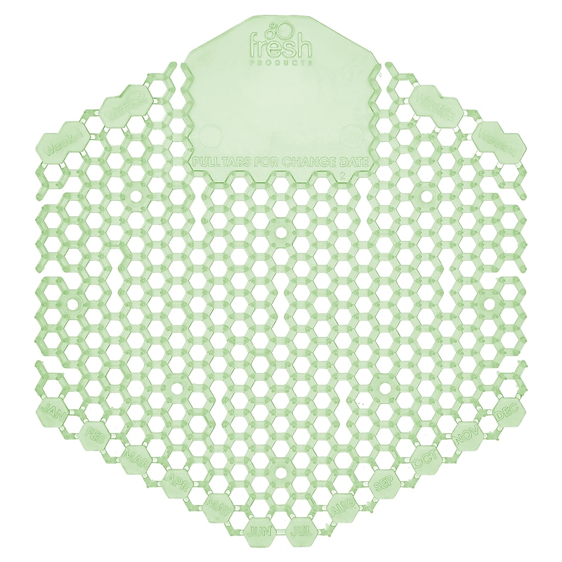 Fresh Products Wave 3D Anti-Splash Urinal Screen, Herbal Mint Scent, Light Green, 10/Pack, 10/Box (3WDS-F-010I060M-05) image 1