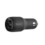 Belkin BOOST CHARGE Dual USB-A Car Charger, 24 W, Black (CCB001BTBK)~#|#~5FE5E31E-F6FC-41D3-8AB87972F54B5F5E_sc7