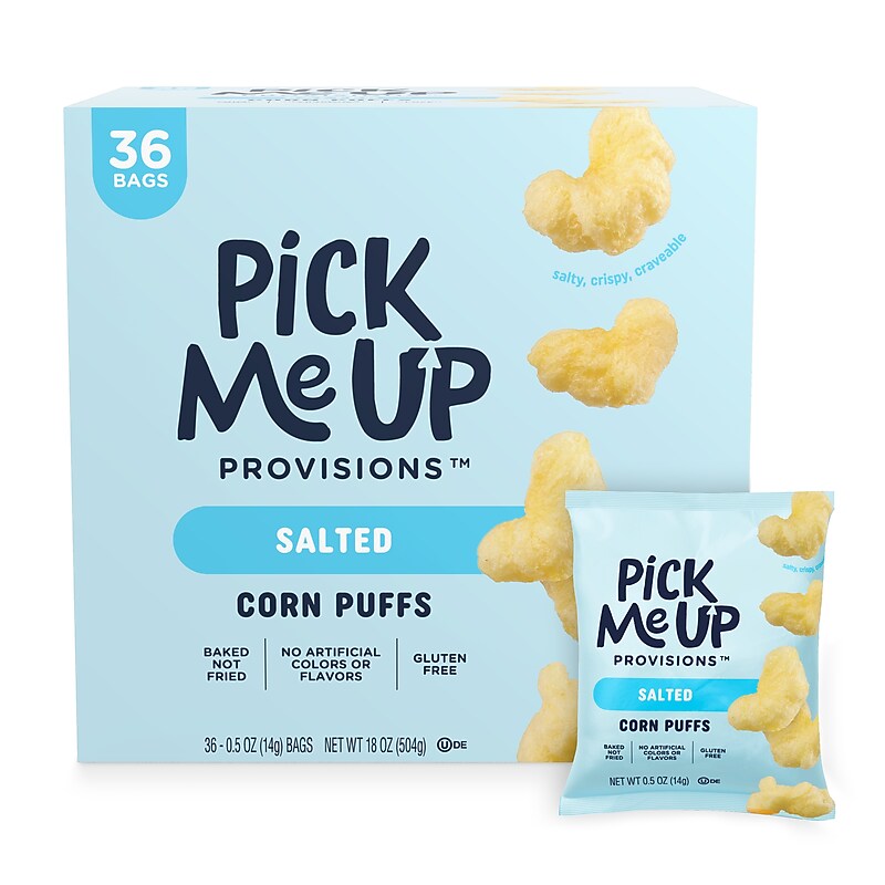 Pick Me Up Provisions™ Gluten Free Salted Corn Puffs, 0.5 oz., 36/Box (PM63576) image 1