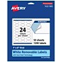 Avery Laser/Inkjet Oval Multipurpose Labels, 1" x 2", White, 1200 Labels/Box (94053)~#|#~61AB34D3-7E77-4614-BCB9E27765CE319E_sc7