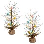 Nearly Natural 24-in Pre-Lit Artificial Easter Egg Twig Tree with 30 LED Lights in Burlap Wrapped Base - Set of 2 (T5468)~#|#~61AE05E5-760B-4F31-AD834E448096208C_sc7