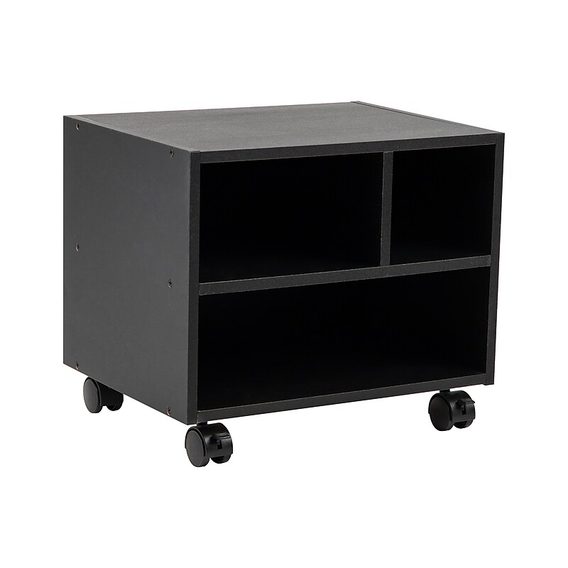 Mind Reader 3-Shelf Mobile Printer Utility Cart with Wheels, Black (MDFPCART-BLK) image 1