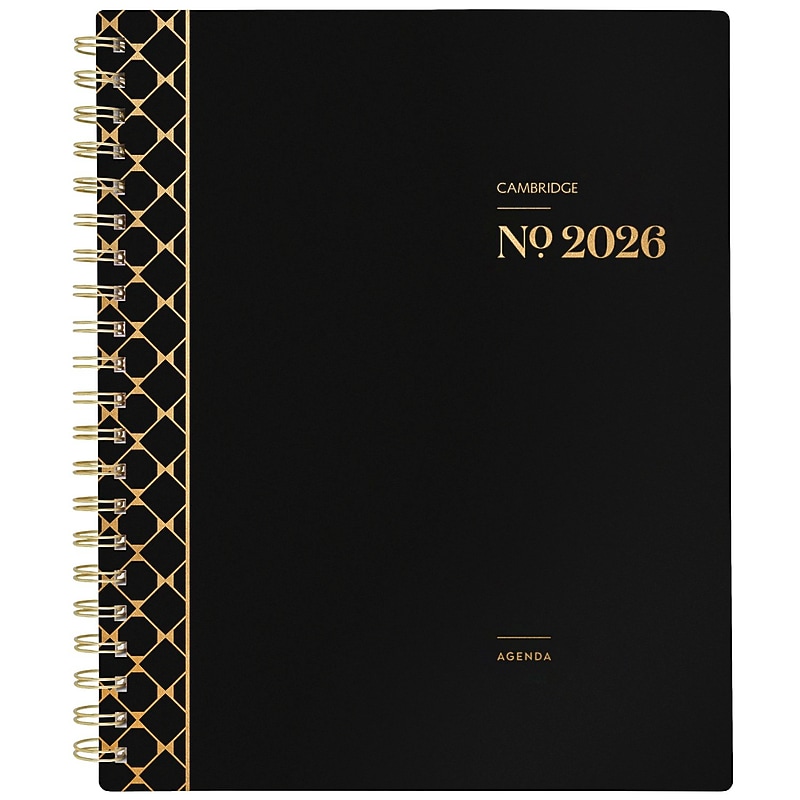 2026 Cambridge WorkStyle 8.5" x 11" Calendar Year Weekly & Monthly Planner, Plastic Cover, Black (1606-905-05-26) image 1