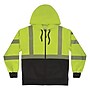 GloWear 8318BK High Visibility Long Sleeve Black Bottom Hooded Zip-Up Sweatshirt, ANSI Type R Class 3, Lime, Medium (23063)~#|#~61B48F5A-E730-4407-90CB7B39F9980331_sc7
