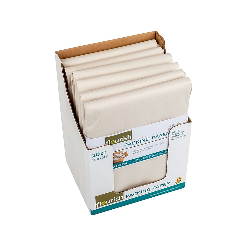 Newsprint Brown Paper Sheets, 24" x 24", 20 Sheets/Ream, 6 Reams/Pack (287534) image 1