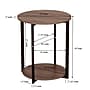 Household Essentials Jamestown Round Side End Table with Storage Shelf, Ashwood/Black (HH8080-1)~#|#~61C0046A-426A-43D6-BDEB1513CF28E7E6_sc7