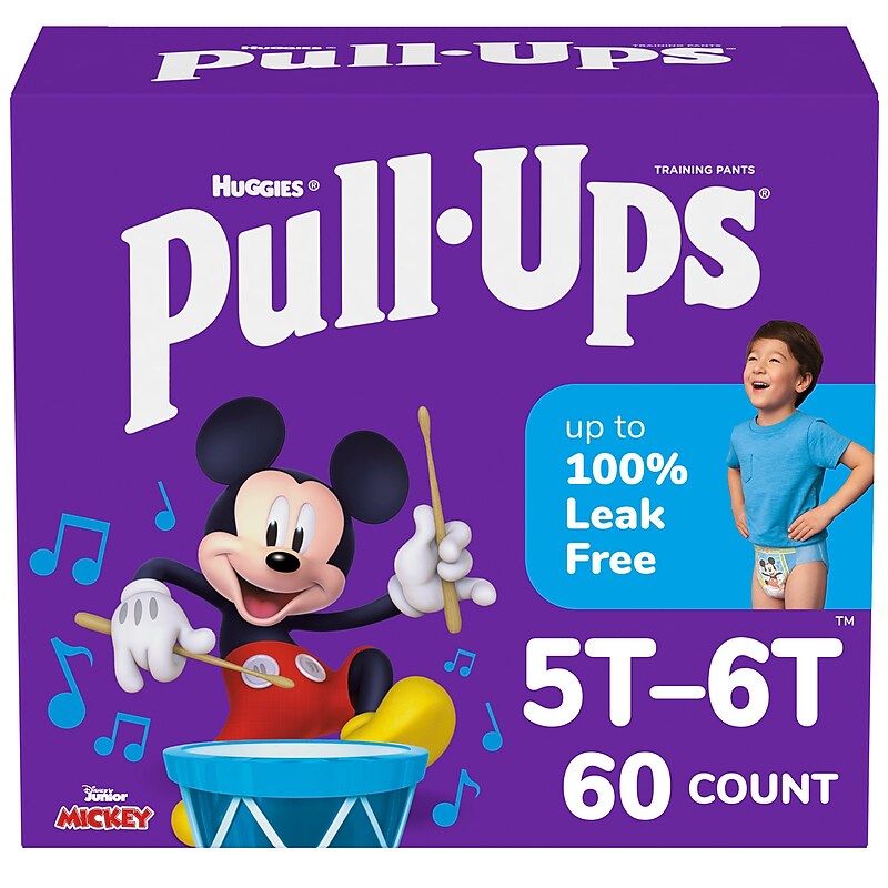Huggies Pull-Ups Potty Training Pants, Boys 5T-6T, 60/Carton (54855) image 1