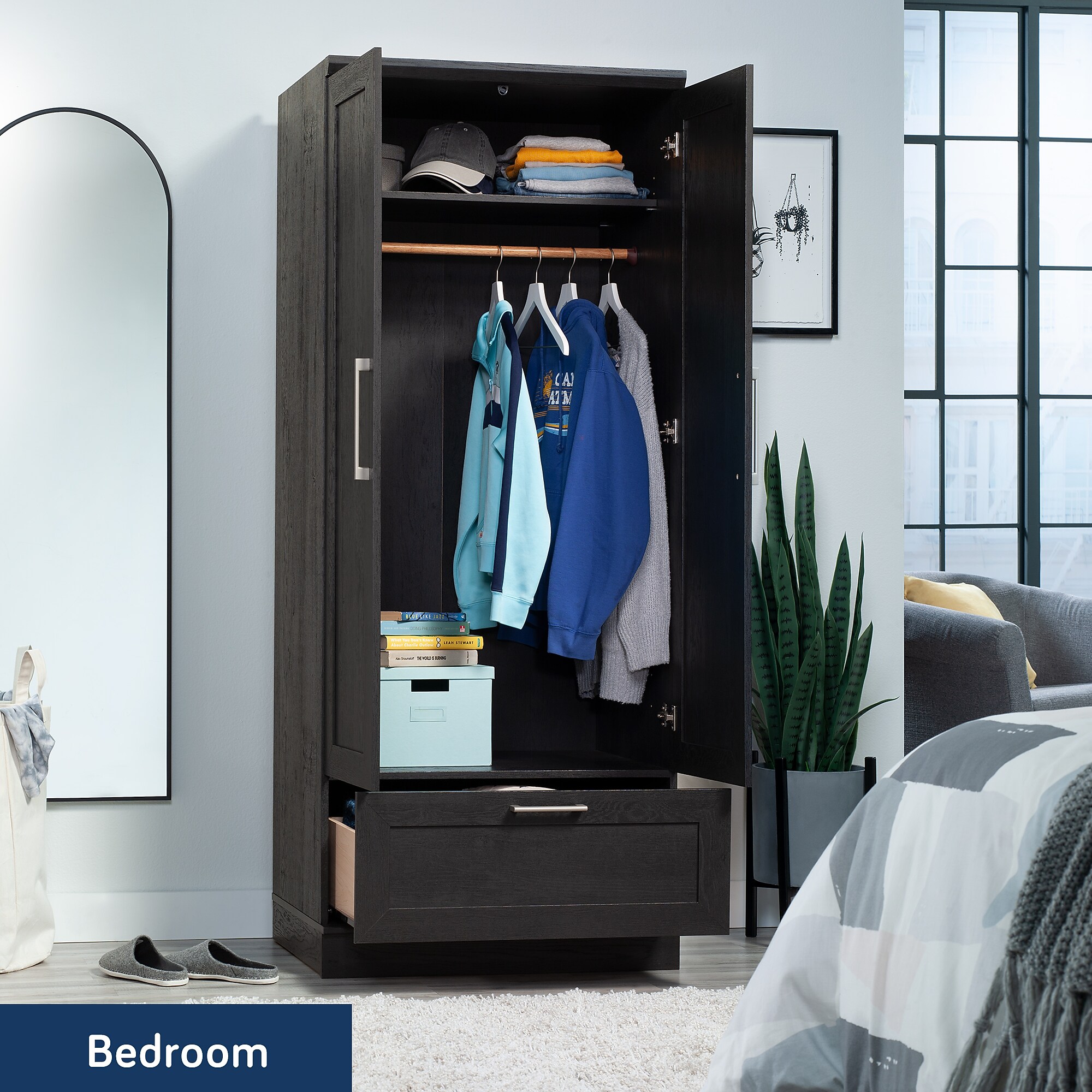 Sauder HomePlus 71″H Storage Armoire with 2 Shelves, Raven Oak (446896) Sansujyuku sansujyuku.com