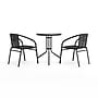 Flash Furniture Lila 23.75'' Round Table with 2 Rattan Stack Chairs, Black (TLH071RD037BK2)~#|#~61CF21FB-F637-4781-89AEE2D4905A99C8_sc7