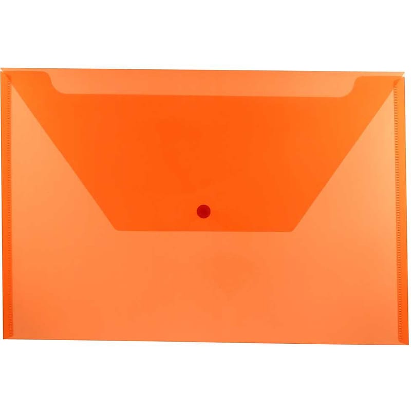JAM Paper Premium Plastic Document File, 1 Pocket, Legal, Orange, 3/Pack (219S0orx3) image 1