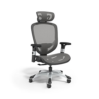 Union & Scale™ FlexFit™ Hyken Ergonomic Mesh Swivel Task Chair, Charcoal Gray (UN59464)