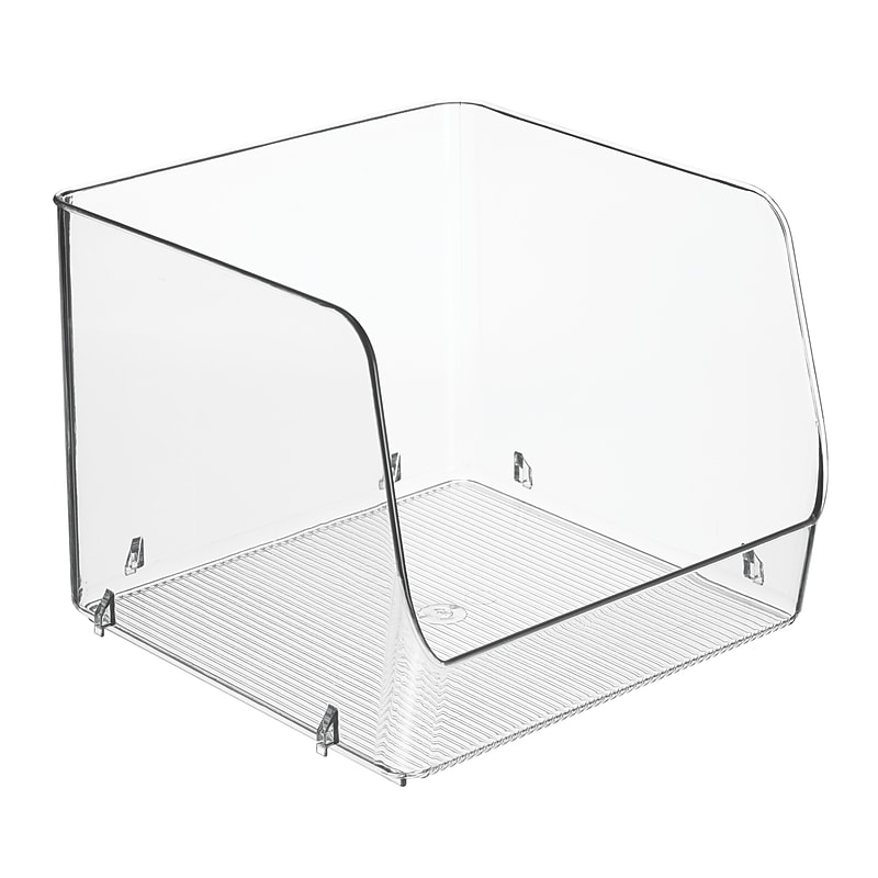 iDESIGN Small Stackable Plastic Storage Bin, Clear (40216) image 1
