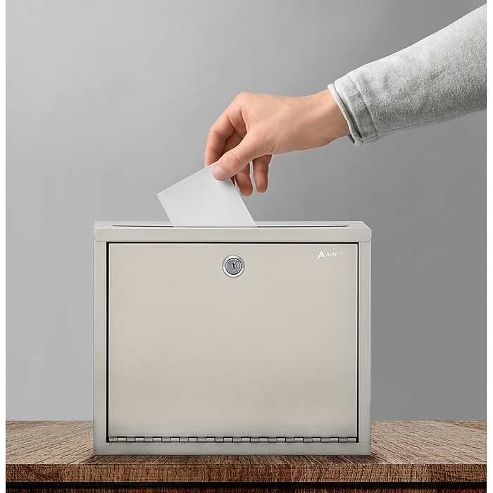 AdirOffice Multipurpose Mailbox Drop Box, Large, Beige (631-03