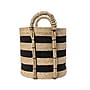 Household Essentials Handwoven Cattail Braided Handle Basket Decorative Storage Organizer, Natural/Black (HHML-6730)~#|#~61E08F92-90F6-4F38-BCD907ECE77175A0_sc7