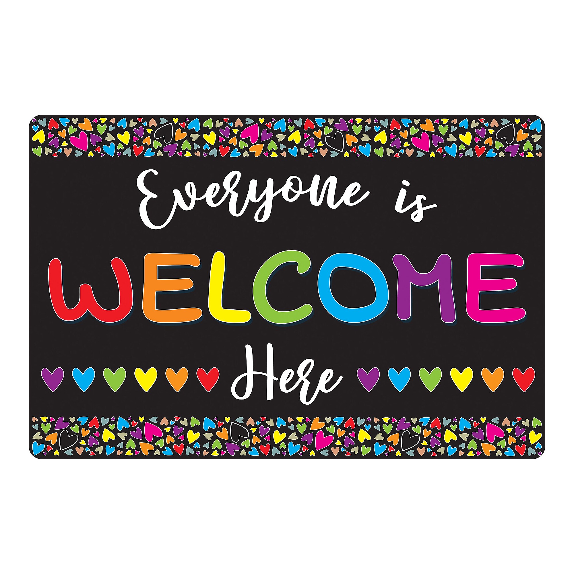 Ashley Smart Poly Commercial Floor Mat, 15.5″ x 23.5″, Everyone is Welcome Here Hearts, 2/Bundle (ASH91501-2) Sansujyuku sansujyuku.com
