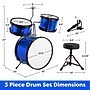 Hey! Play! Drum Set, Blue, 3 Pieces/Set (80-TT0078-BL) ~#|#~61EBB5CE-C6BF-4F27-BD75AD21245B21AE_sc7