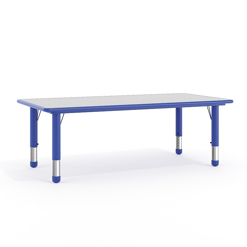 Flash Furniture Wren Rectangular Activity Table, 23.625" x 47.25", Height Adjustable, Blue/Gray (YU060RECTBLBL) image 1