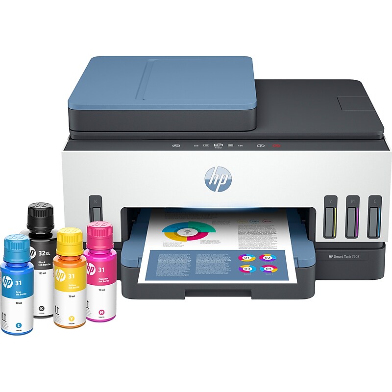 HP Smart Tank 7602 Wireless Color All-in-One Ink Tank, Best for Home Office, 2 Years of Ink (28B98A) image 1