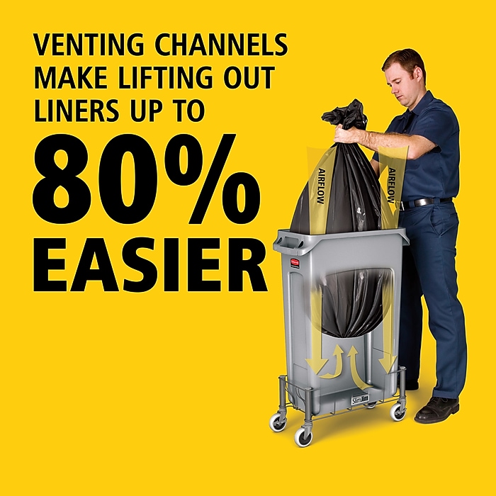 Rubbermaid Slim Jim Vented Rectangular Trash Can Waste Receptacle