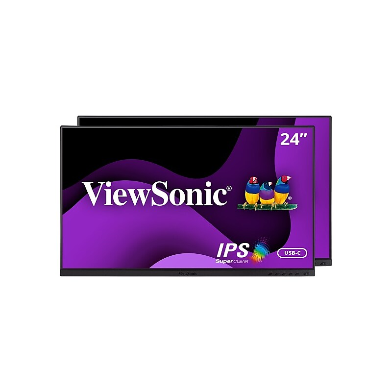 ViewSonic Dual Pack Head-Only 24" 60 Hz LED Monitor, Black (VG2455_56A_H2) image 1