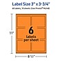 Avery Laser/Inkjet Multipurpose Rectangle Labels, 3" x 3.75", Bright Orange, 60/Pack (94248)~#|#~6201D1FB-5098-47C8-855454F1CF053E1D_sc7