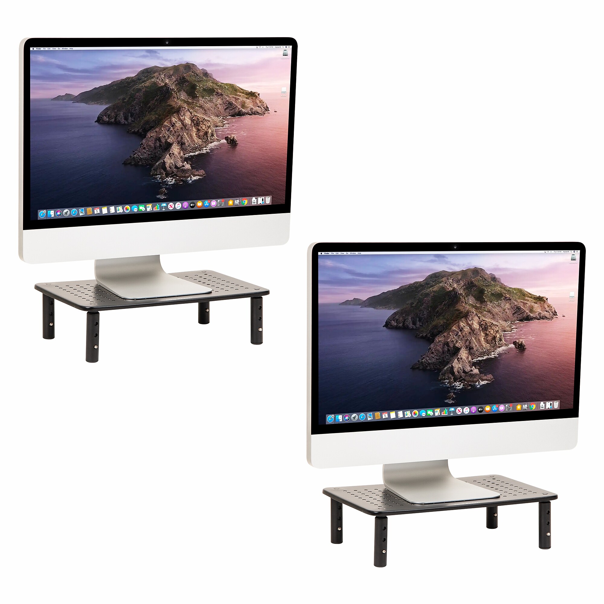 Mind Reader Ventilated Metal Adjustable Monitor Stand, Up to 44 lbs., Black, 2/Pack (4LEGM2PK-BLK) Sansujyuku sansujyuku.com