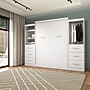 Bestar Nebula Queen Murphy Bed and 2 Closet Organizers with Drawers (115W), White (25983-000017)~#|#~6205EBF1-097E-4E1B-8BC86BB0B18E5AA4_sc7