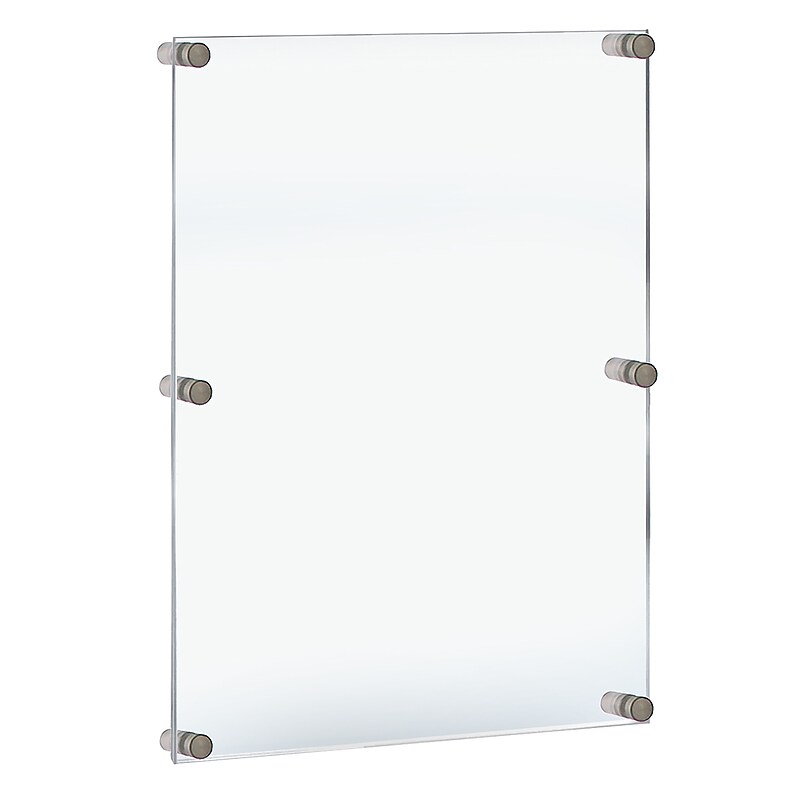 Azar Sign Holder, 24" x 36", Wall Mounted, Silver Acrylic (105536) image 1