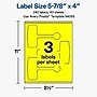 Avery Laser/Inkjet Sealing Labels, 5-7/8" x 4", Neon Yellow, 240 Labels/Box (19479370803)~#|#~620E314B-23B1-4266-8F6153B204CE0EF2_sc7