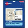 Avery Pearlized Ivory Square Multipurpose Labels, 1" x 1", Ivory, 4800/Box (94103)~#|#~620EF99F-9CCF-4AC1-B6B89A1AEEF6B72F_sc7