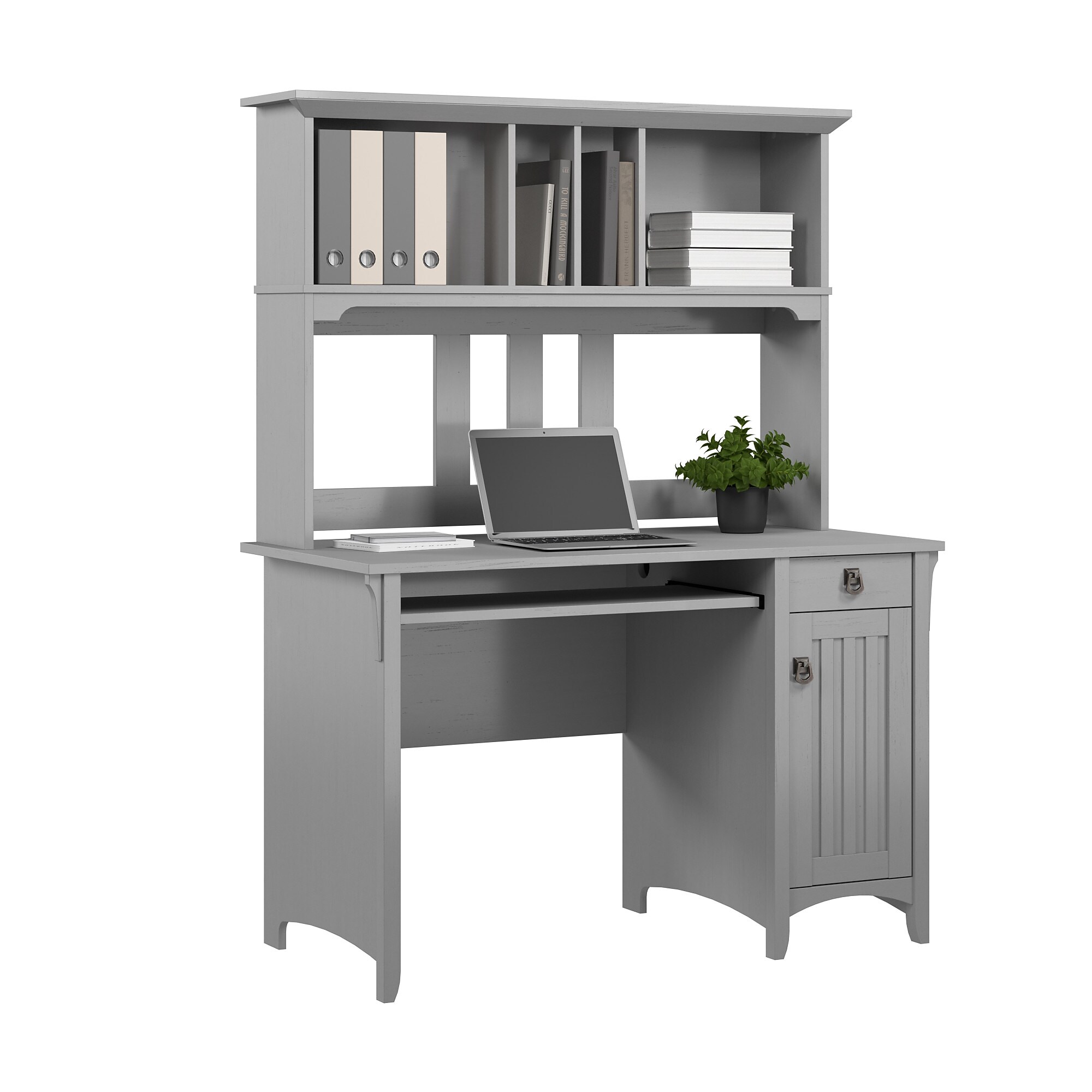 Bush Home Salinas Small Computer Desk with Hutch, Cape Cod Gray (MY72308-03) Sansujyuku sansujyuku.com