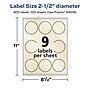Avery Pearlized Ivory Decorative Edge Multipurpose Labels, 2.5" Dia., Ivory, 900/Box (94516)~#|#~621475DB-728F-427D-B075B5E4721E6EE8_sc7