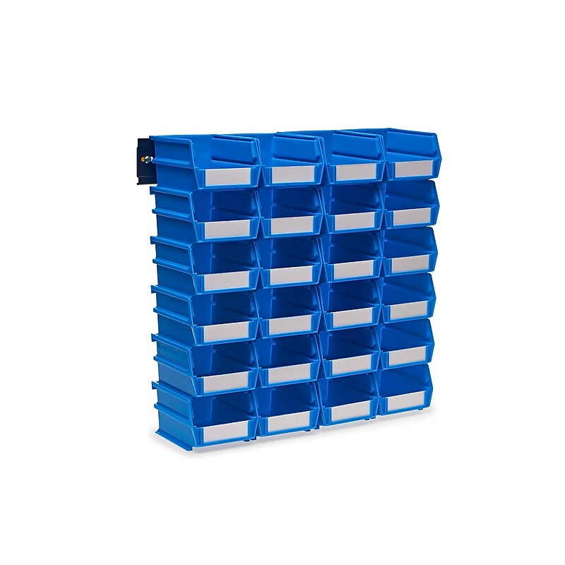 Triton Products LocBin Stackable Storage Bin, 3" x 4.12"x 5.37", Blue, 24/Pack (3-210BWS) image 1
