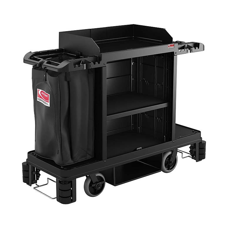 Partially Assembled Housekeeping Cart, Black (SUAHKC2002) image 1