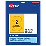 Avery Oval Laser/Inkjet Multipurpose Labels, 4" x 6", Bright Yellow (80/Box)~#|#~6222FB65-0DBC-42D7-90AB999D518DEB38_sc7