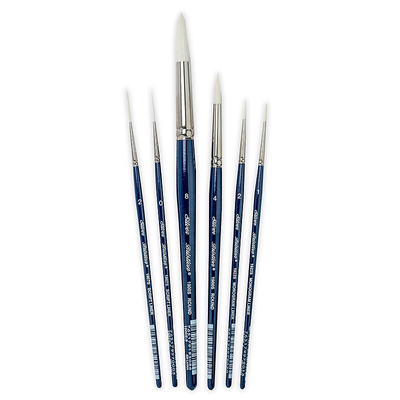 Silver Brush Bristlon Short Handle Liner Brushes, 6/Set (SLVBR1958) image 1