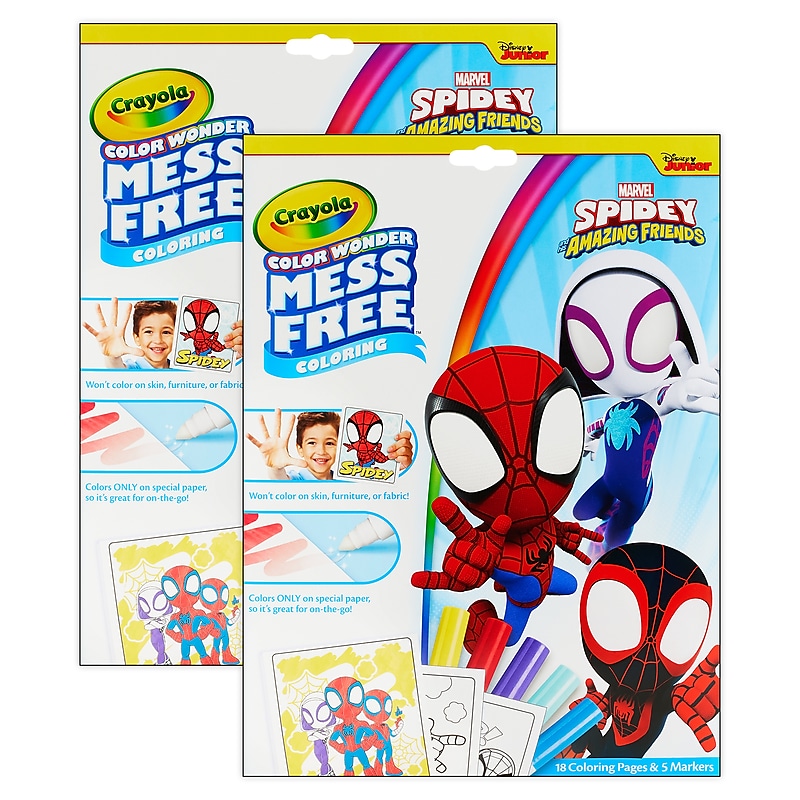 Crayola Color Wonder: Spidey and His Amazing Friends Coloring Book, 18 Pages, 2 Sets/Bundle (BIN752784-2) image 1