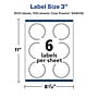 Avery Laser/Inkjet Starburst Waterproof Multipurpose Labels, 3"  Dia, White, 600/Box (94609)~#|#~623D2916-4C3B-4BB9-A72931D5FB1FDF58_sc7