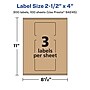 Avery Laser/Inkjet Rectangle Multipurpose Labels, 2.5" x 4", Kraft Brown, 300 Labels/Box ( 94245)~#|#~623E66DB-28DE-4DEB-BF21A3FEE33D1F71_sc7