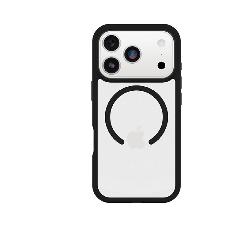 OtterBox React MagSafe Phone Case for Apple iPhone 17 Pro, Shock Absorbing, Black Crystal (77-98631) image 1