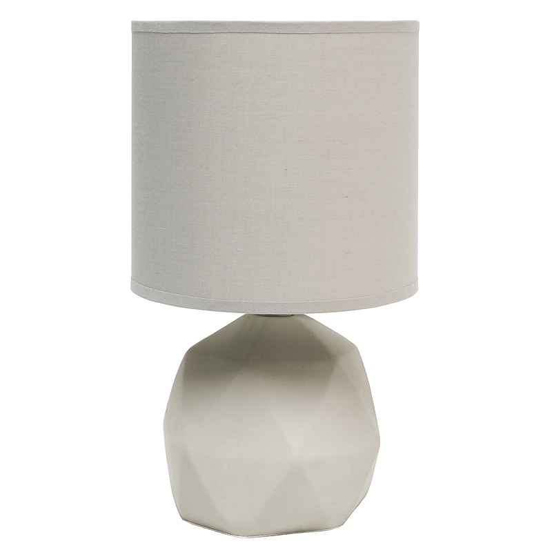 Creekwood Home Geometric Concrete 10.62" LED Table Lamp, Gray (CWT-1011-GY) image 1