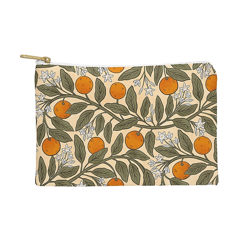 DENY Designs Art Nouveau Oranges 12" Polyester Travel Pouch, Water Resistant, Multicolored (89245-WPOFMD) image 1