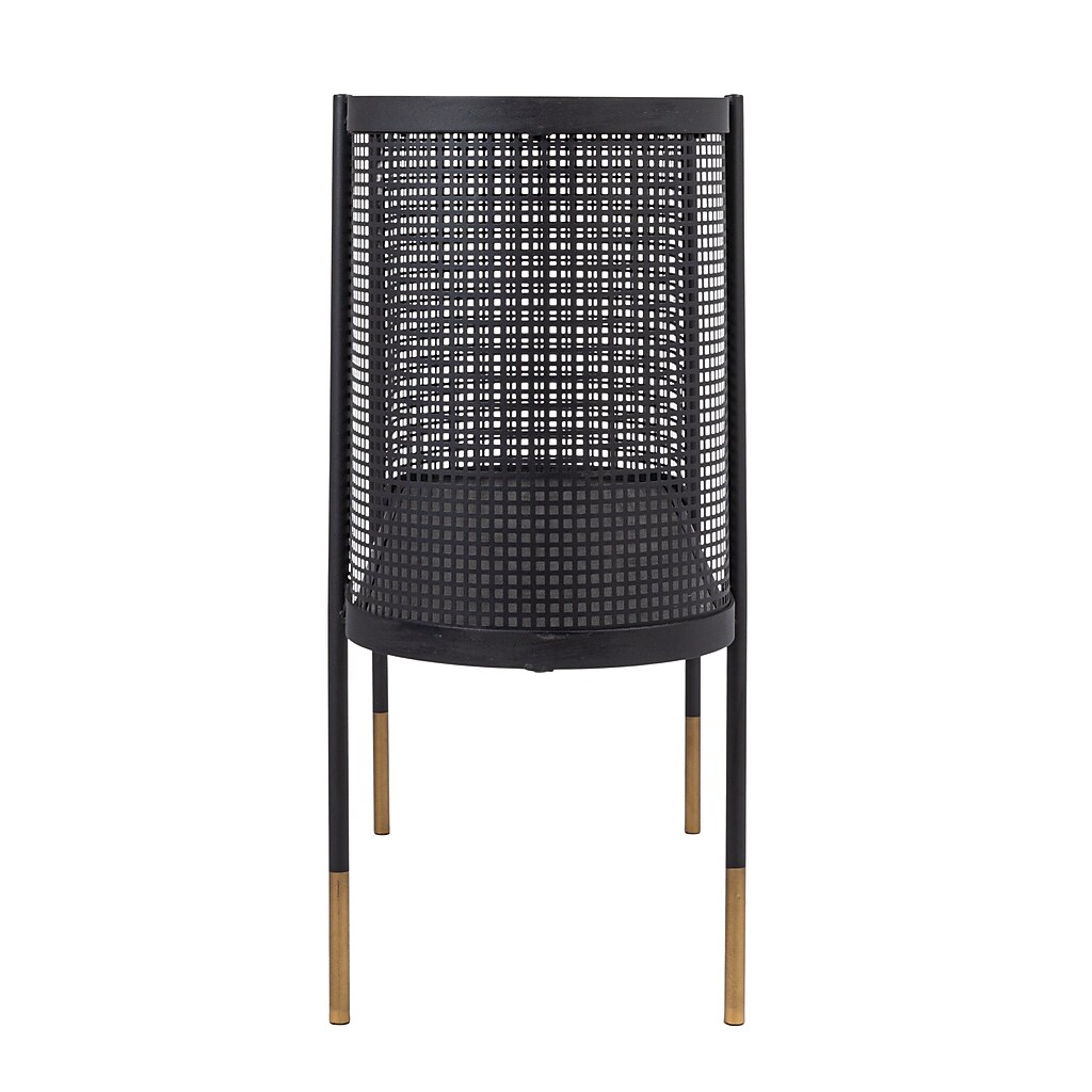 Rear/front view of the console table showing perforated panels and legs