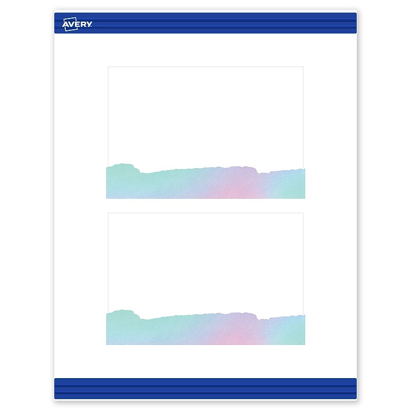 Avery Watercolors Design Matte Blank Card, White, 20/Pack (S00-F41) image 1