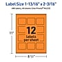 Avery Rectangle Multipurpose Labels, 1-13/16" x 2-3/16", Bright Orange, 480/Pack (94233)~#|#~625E5B11-6301-4D06-B4133D1A924DE200_sc7