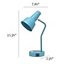 Simple Designs Sleek Essentials LED Desk Lamp, 15.2", with USB Ports, Cyan Blue (LD1072-CYN)~#|#~62670DCD-D0C7-484F-B971CA619C7D72FC_sc7