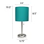 Creekwood Home Oslo Duo 19.5" LED Table Lamp with USB Port, Brushed Steel/Teal Shade, 2/Set (CWT-2012-TL-2PK)~#|#~6268B100-CA74-4A88-B6878AE082CC7AB1_sc7