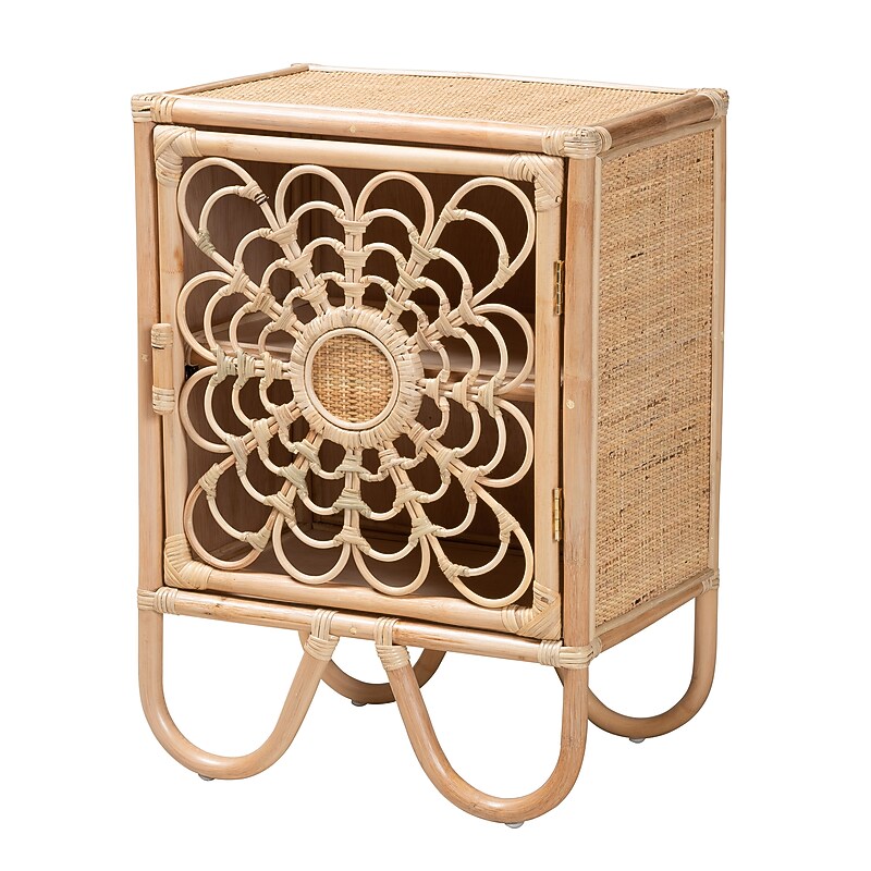 bali & pari Acelin 19.7"W x 13.8"D Natural Rattan Nightstand, Natural (230-13151-HiT) image 1
